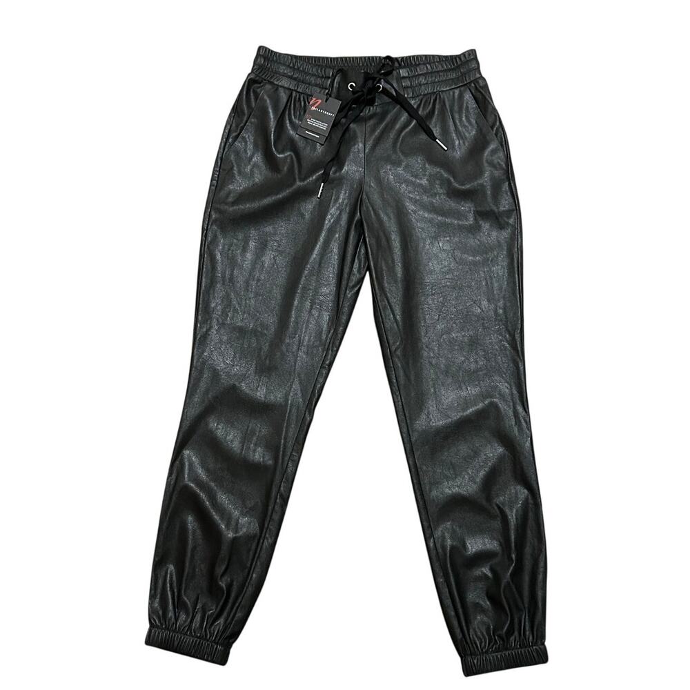 n:PHILANTHROPY Black Faux Leather Jogger Pants Women's Size S New with Tags